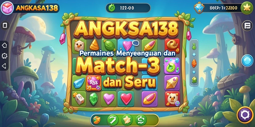 Tampilkan permainan Match-3 yang penuh warna dan seru dalam ANGKASA138.
