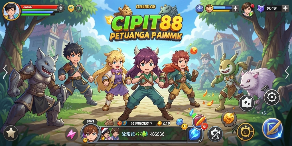Tampilan gameplay seru CIPIT88 dengan karakter anime ikonik.