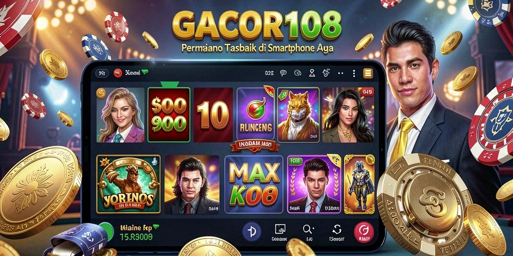 Screenshot utama GACOR108 yang menunjukkan gameplay kasino yang seru.
