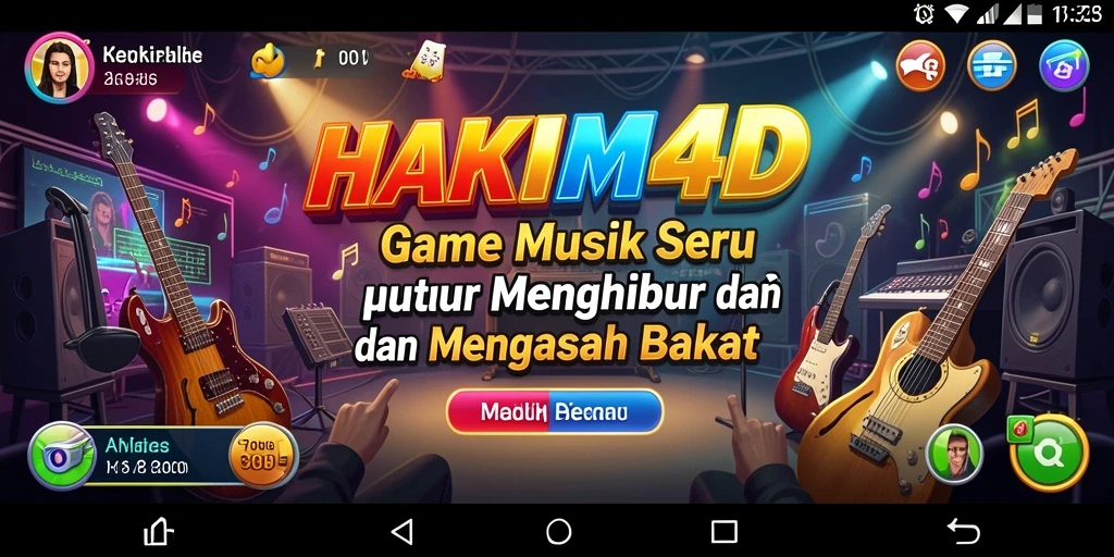 Tampilan gameplay HAKIM4D yang seru dan menarik dengan berbagai tantangan musik.