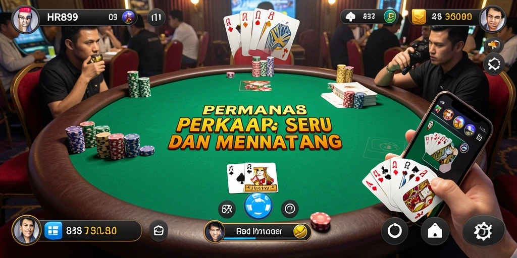 Screenshot gameplay HR89 yang menampilkan suasana meja poker yang mengasyikkan.