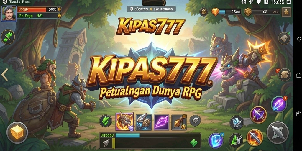 Tangkapan layar gameplay KIPAS777 menampilkan pertarungan menegangkan di dunia RPG.