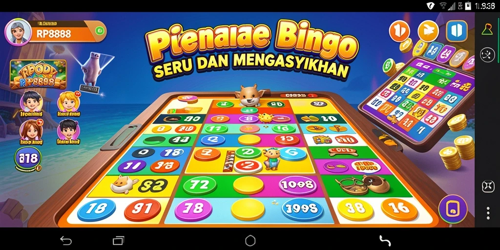 Screenshot gameplay RP8888 menampilkan pengalaman Bingo yang seru.