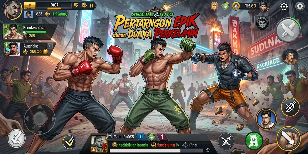 Tangkapan layar menghadirkan aksi pertarungan yang seru di SEDUNIATOTO.