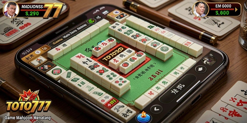 Tampilan menarik gameplay Mahjong TOTO777 dengan ubin berwarna-warni.